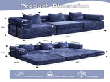 Compression Sofa,Convertible Floor Sofa Bed with Fixed-Shape Frame, Boneless Modular Sectional 43422984