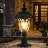 1-pack Vintage Black Outdoor Post Lantern - Waterproof Aluminum Lamp Post Light with Bubble Glass, W1340P239409