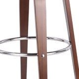 30" Mid-Century Modern Upholstered Swivel Barstool, Walnut Cognac 67493.00PUCOGN