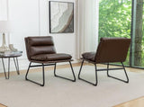 Milos Contemporary Upholstered Dining Chairs, Set of 2, Antique Brown T2574P245417