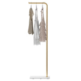 Clothing Rack, Golden Metal Freestanding Heavy Duty Clothes Rack with Marble Base, Multipurpose 93264822