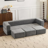 Ebern Designs Convertible Sectional Sofa with 3 Storage Ottomans - High-Resilience Foam Sleeper, W1829P280222