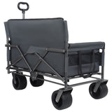 3-in-1 Convertible Folding Wagon Cart with Bench Seat & Storage - 500lbs Heavy-Duty Utility Wagon, W2932P312717