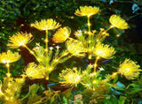Yellow solar lantern with glowing flowers and stems, upgraded solar panels, solar lantern for 54647674