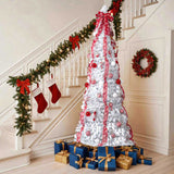 7 FT Fully Decorated Pre-lit Christmas Tree, Pop Up Artificial Xmas Tree with 170 Warm Lights and 98384148