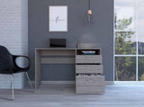 Waterbury 3-Drawer 1-Shelf Computer Desk Light Grey B06280258