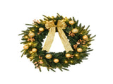 24in Pre-lit Battery Powered Christmas Wreath with Remote, Lighted Artificial Xmas Wreath with 50 01478929