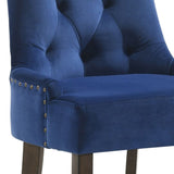 Blue and Weathered Oak Tufted Back Side Chairs B062P182745