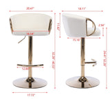 ZUN Set of 2 Bar Stools,with Chrome Footrest and Base Swivel Height Adjustable Mechanical Lifting Velvet 66634321