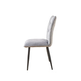 Modern Velvet Dining Chairs 2-Piece Set-Soft Cushioned Seats with Iron Frames in Mustard Light Gray N842P284569E
