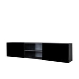 ZUN FCH Modern Minimalist Floating TV Stand for 65-inch TVs, High Glossy Wall-Mounted Entertainment 06436605