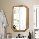 29.72*19.69 inches Functional Mirror with Cabinet, Wood Framed Bathroom Wall Cabinet with Mirror and W2295P339148