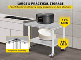 Stainless Steel Work Table 30 x 24 x 33 Inch, 700 lbs Capacity with Wheels, Adjustable Heights, 50651686