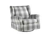 Patli Gray&White Fabric Glider Chair with Swivel B2726P242561