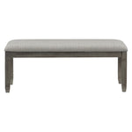 ZUN Wood Frame Dining Bench 1pc Antique Gray Finish Frame With Neutral Tone Gray Fabric Seat B01143833