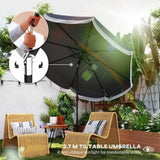 8.8FT Elegance Patio Umbrella, UPF 30 Outdoor Market Umbrella with 8 Ribs, Push Button 13271940