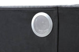 Upholstery Wooden Queen Bed with Ambient lighting in Black Velvet Finish B00977487
