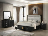Opel Modern Nightstand with Sintered Stone Top & Smooth Drawer Glides in Black B009P473969