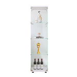 ZUN Glass Display Cabinet 4 Shelves with Door, Floor Standing Curio Bookshelf for Living Room Bedroom W1806104446