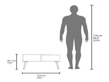 Coffee Table, 2 Shelves, 4 legs, White / Natural Oak B097P262371