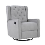 ZUN Milah Gliding Swivel Recliner Tufted Pebble Fabric B02263781