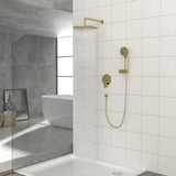 ZUN 10" Rain Shower Head Systems, Dual Shower Heads, Gold,Wall Mounted shower W1243136670