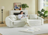87-inch Curved Convertible Sofa Recliner, 2-in-1 Fold-Out Sofa Bed, with Pull-Out Base and Deep Seat W3505P452804