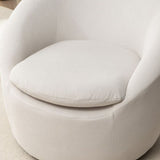 Winnie Modern Teddy Fabric Barrel Chair, 360&deg Swivel, Beige T2574P281443