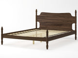 Queen Size Platform Bed Frame, Spindle Bed with Curved Tall Headboard, No Box Spring Needed, Retro 68709127