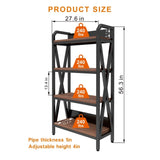 55'' Bakers Rack Storage shelves 4-Level mental and wooden kitchen shelves,Kitchen Organizers and W3387P305917