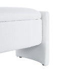 ZUN Elegant Long - shaped Storage Ottoman Bench of boucle material with Simple and Grand Design, White N769P227979W