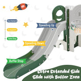 ZUN Kids Slide Playset Structure 9 in 1, Spaceship Set with Slide, Arch Tunnel, Ring Toss, Drawing 86420857