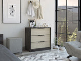 Kaia 3 Drawers Dresser, Superior Top -Smokey Oak / White B07092022