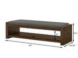 47" Accent Bench with Lower Shelf Shoe Rack, Padded Seating Bench for Living Room, Modern Compact W2186P292147