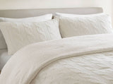 3 Pieces Full/Queen Cable Knit Chenille Comforter Set,Ivory B035P381300