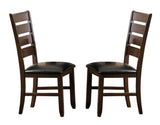 Contemporary Design Dark Oak Finish Wooden Side Chairs Set of 2pc Upholstered Dining Furniture B01156370