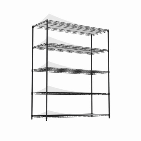 ZUN 5-tier heavy-duty adjustable shelving and racking, 300 lbs. per wire shelf, with wheels and shelf 38353926