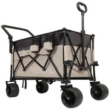 Multi-Functional Push-Pull Folding Wagon Cart with Rotating Handle & 360&deg All-Terrain Wheels W2932P289381