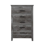 ZUN Rustic Grey Oak 5-drawer Chest B062P181348