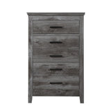 ZUN Rustic Grey Oak 5-drawer Chest B062P181348