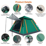 4-5 Person Pop-Up Camping Tent, Instant Setup Family Tent with 2 Mosquito Nets Windows, Portable for 22640167