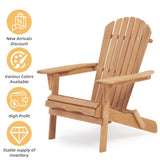 Wooden Outdoor Folding Adirondack Chair Set of 2 Wood Lounge Patio Chair for Garden,Garden, Lawn, W139058473