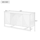 U_STYLE Mahogany Veneer Modern Sideboard with Unique Metal Legs,Suitable for Study,Entryway, N711P230808V