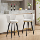 Countereight Bar Stools Set of 2, 360&deg Swivel Upholstered Barstools with Backs and Metal Legs, 26" W2725P252443