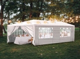 10'x20' Outdoor Party Tent with 6 Removable Sidewalls, Waterproof Canopy Patio Wedding Gazebo, White 98579076