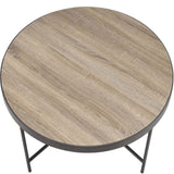 Weathered Grey Oak and Black Coffee Table B062P181353
