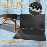 8ft Black Mid-Size Ping Pong Conversion Top Foldable & Portable Table Tennis Table Top for Indoor 24561419