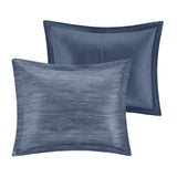 7 Piece Printed Seersucker Comforter Set Navy Cal King B03597180