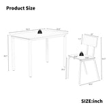 5-Piece Dining Table Set with 4 Chairs, 43" Kitchen Table & Chairs Set for 4, Dining Room Table with W578133461