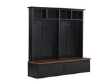 Farmhouse 4-in-1 Hall Tree with Wood Grain Bench, Mudroom Versatile Coat Rack with 2 Large Drawer, 59466050